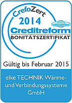 Bild Bonitätszertifikat der Creditreform 2014